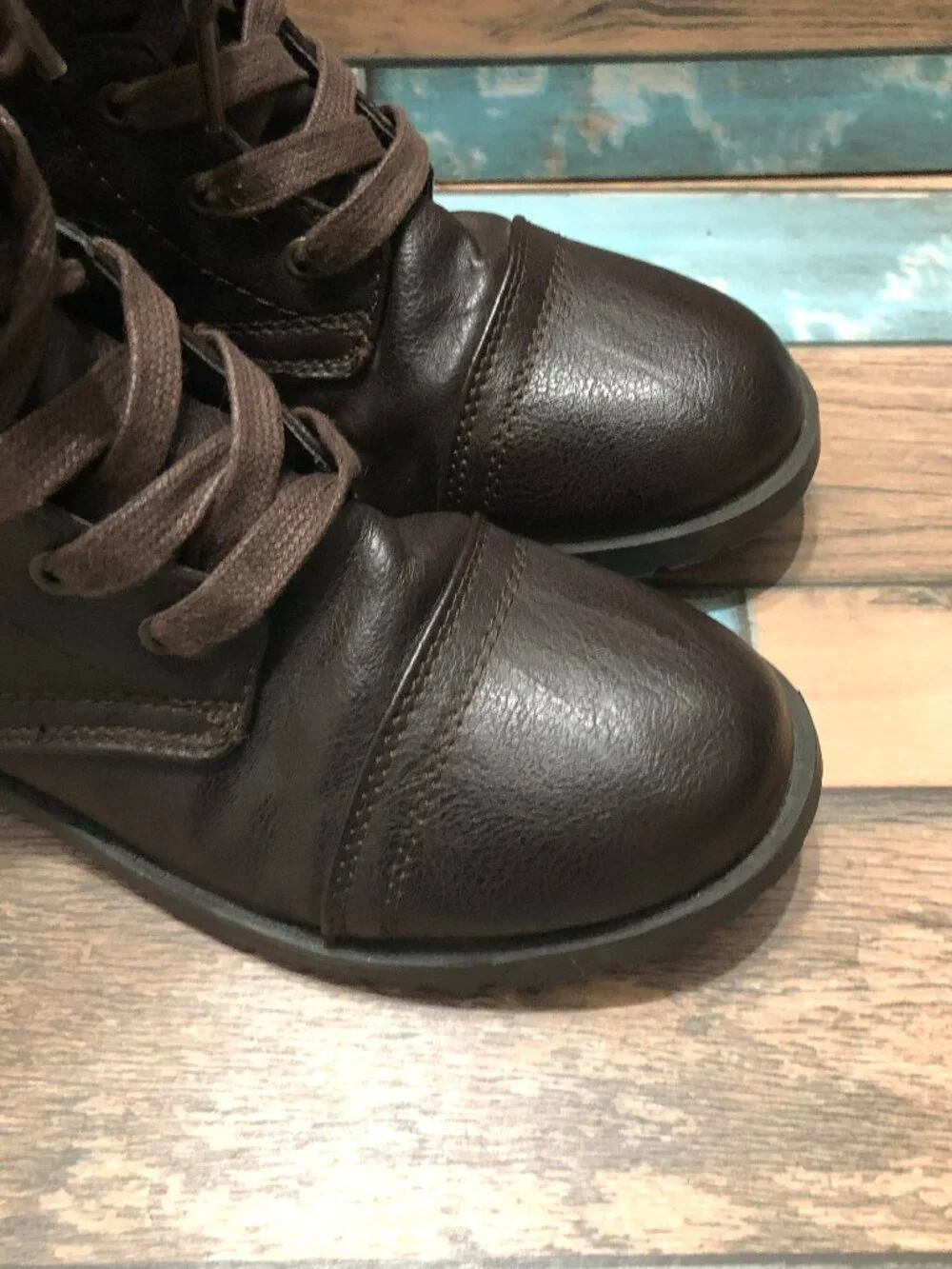 Self Esteem Combat Boots Zip Up Lace Up Brown Women's Size 6.5 M - Picture 8 of 12